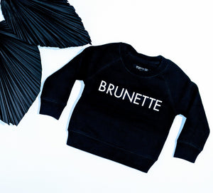 Black "Brunette" Crewneck